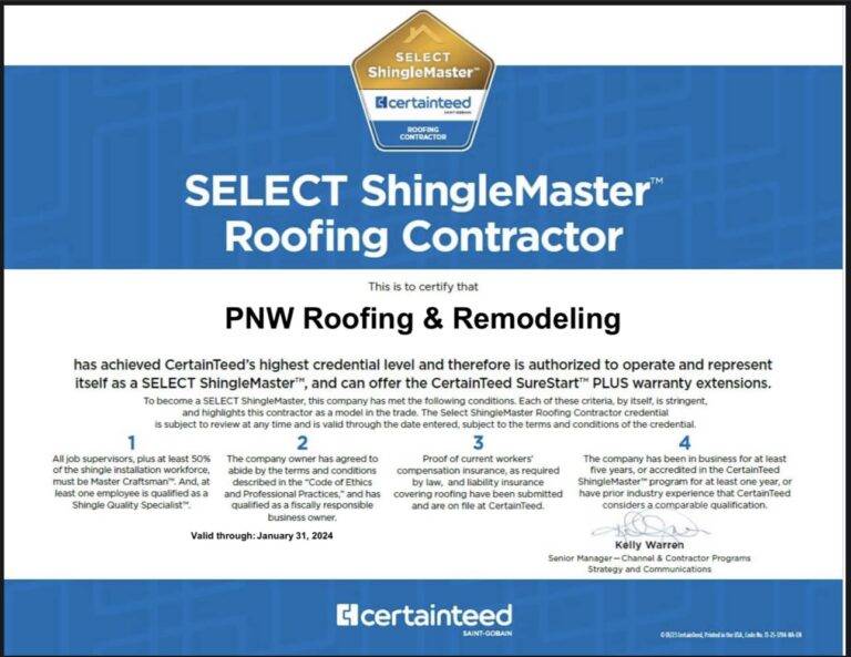 CertainTeed roofers Vancouver WA